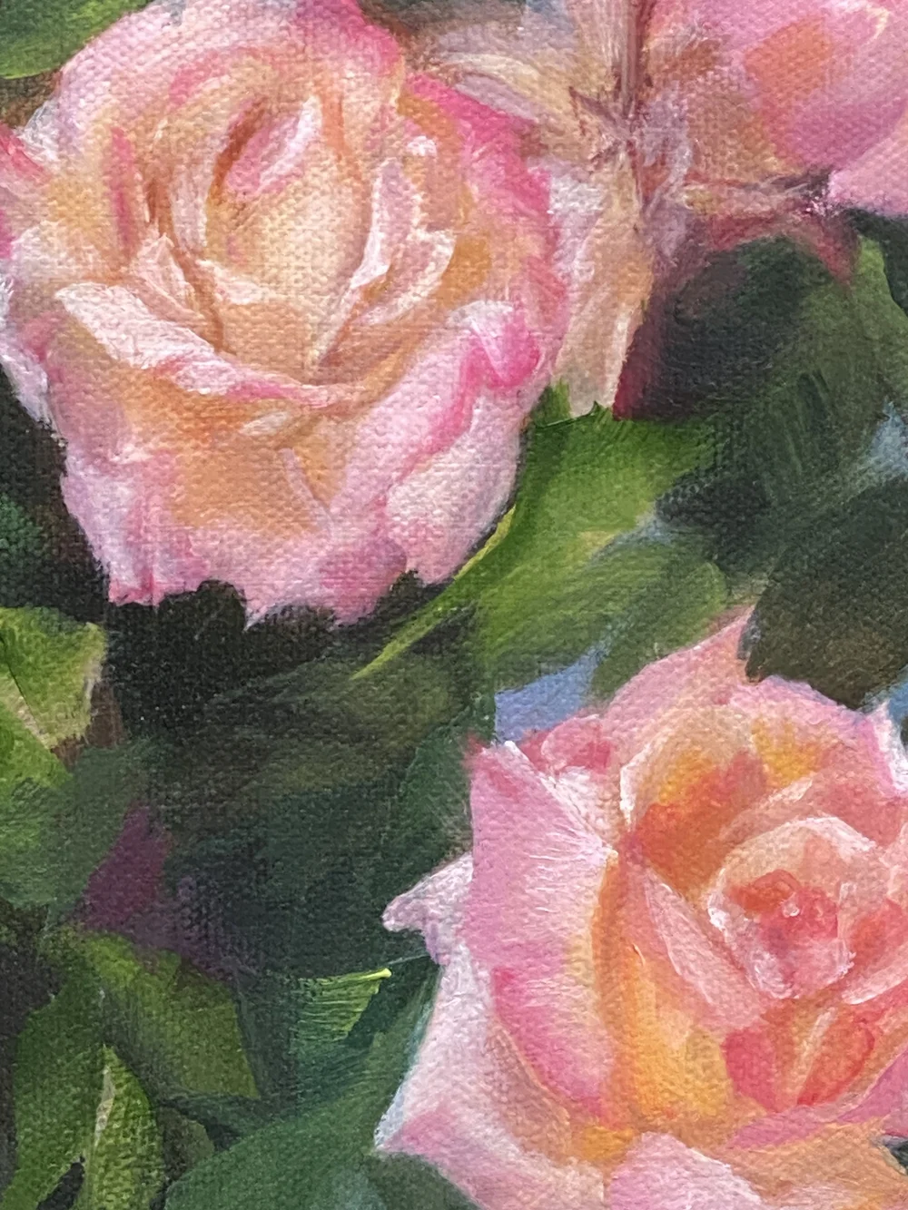 Rose Study II (Asami's roses). Oil on canvas. 30 x 23 cm -Sold